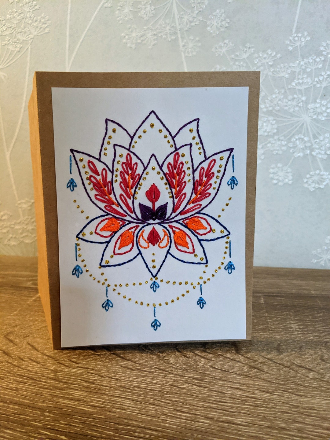 Buy Lotus Hand Embroidery Pattern: Beginner/intermediate (PDF