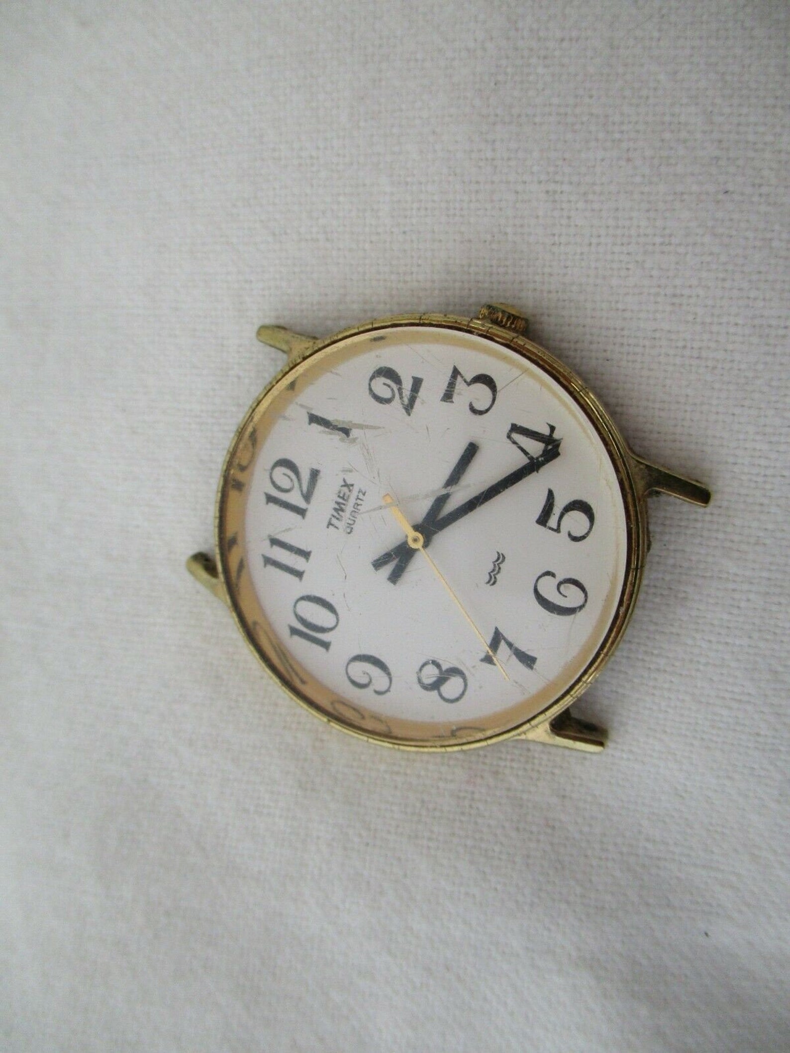 Timex Watch Gold Tone Round White Face Water Resistant Etsy