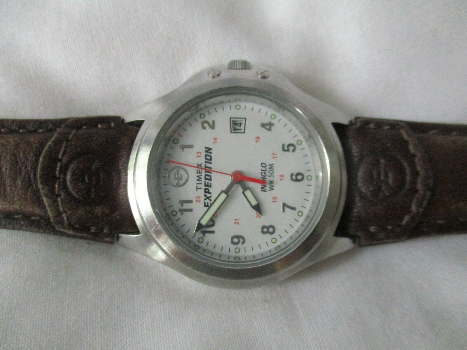 Timex Expedition Watch Date Indiglo WR 50M Brown Buckle Etsy