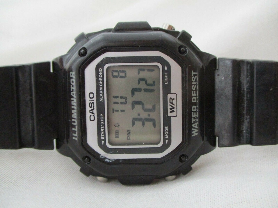 Casio Illuminator Digital Watch Black Water Resistant WORKING | Etsy