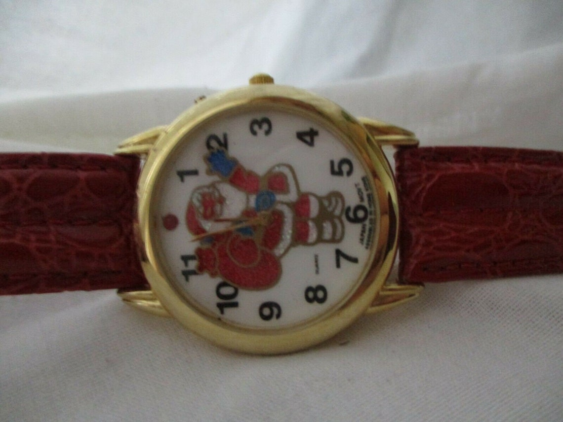 Santa Claus Vintage Christmas Watch Holiday Gold Toned Red Etsy