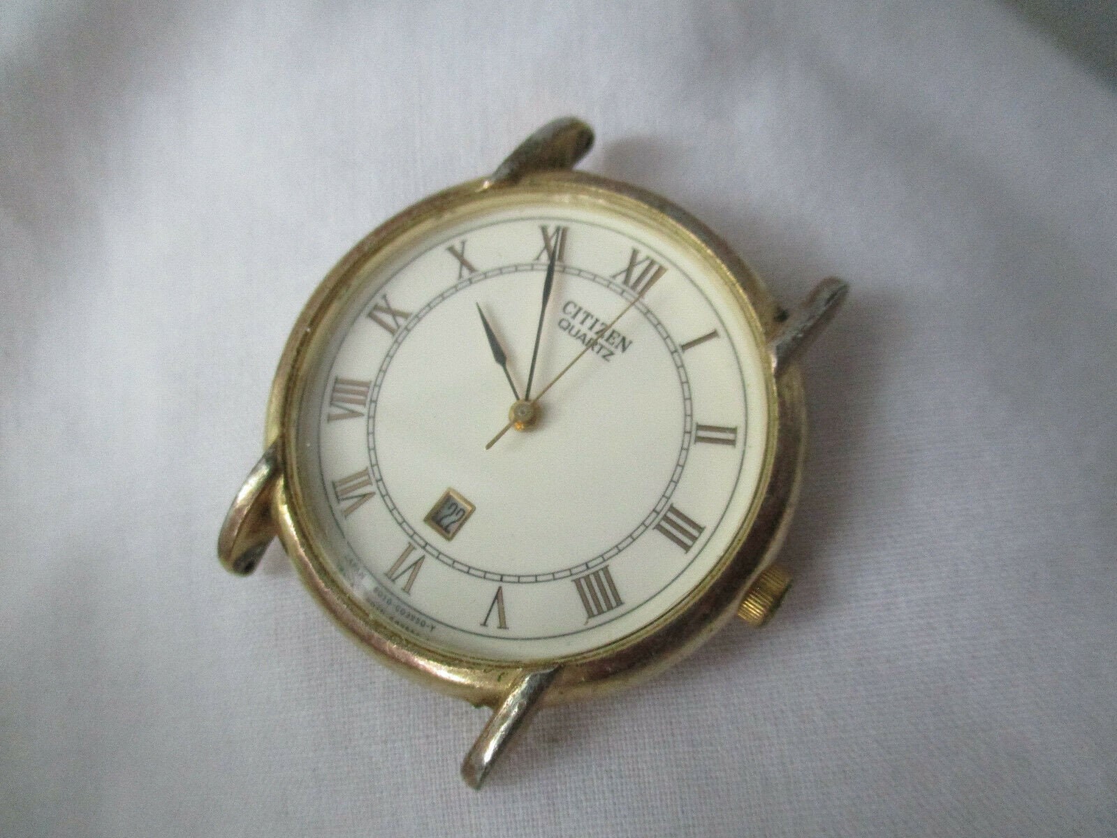 Citizen Gold Toned CLASSY Roman Numeral Wristwatch w/ Date Etsy