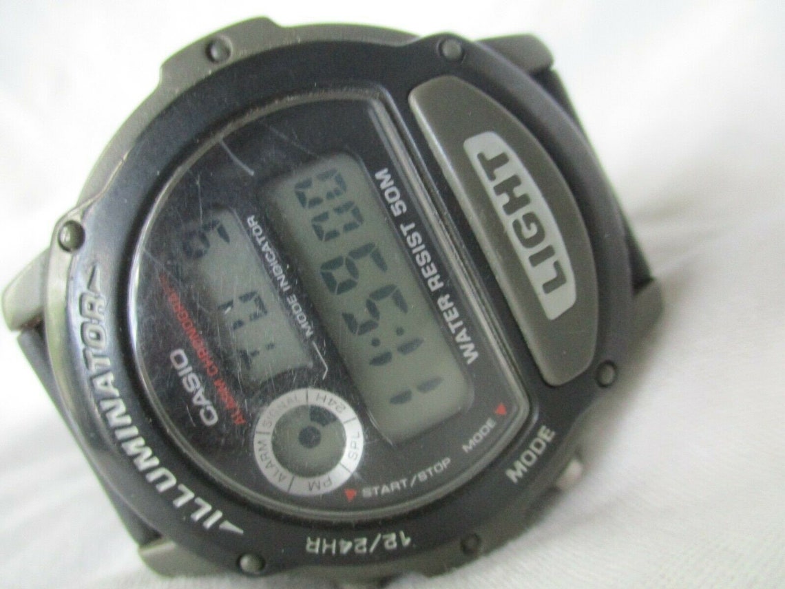 Casio Digital Watch Illuminator Water Resist 50M Alarm Etsy