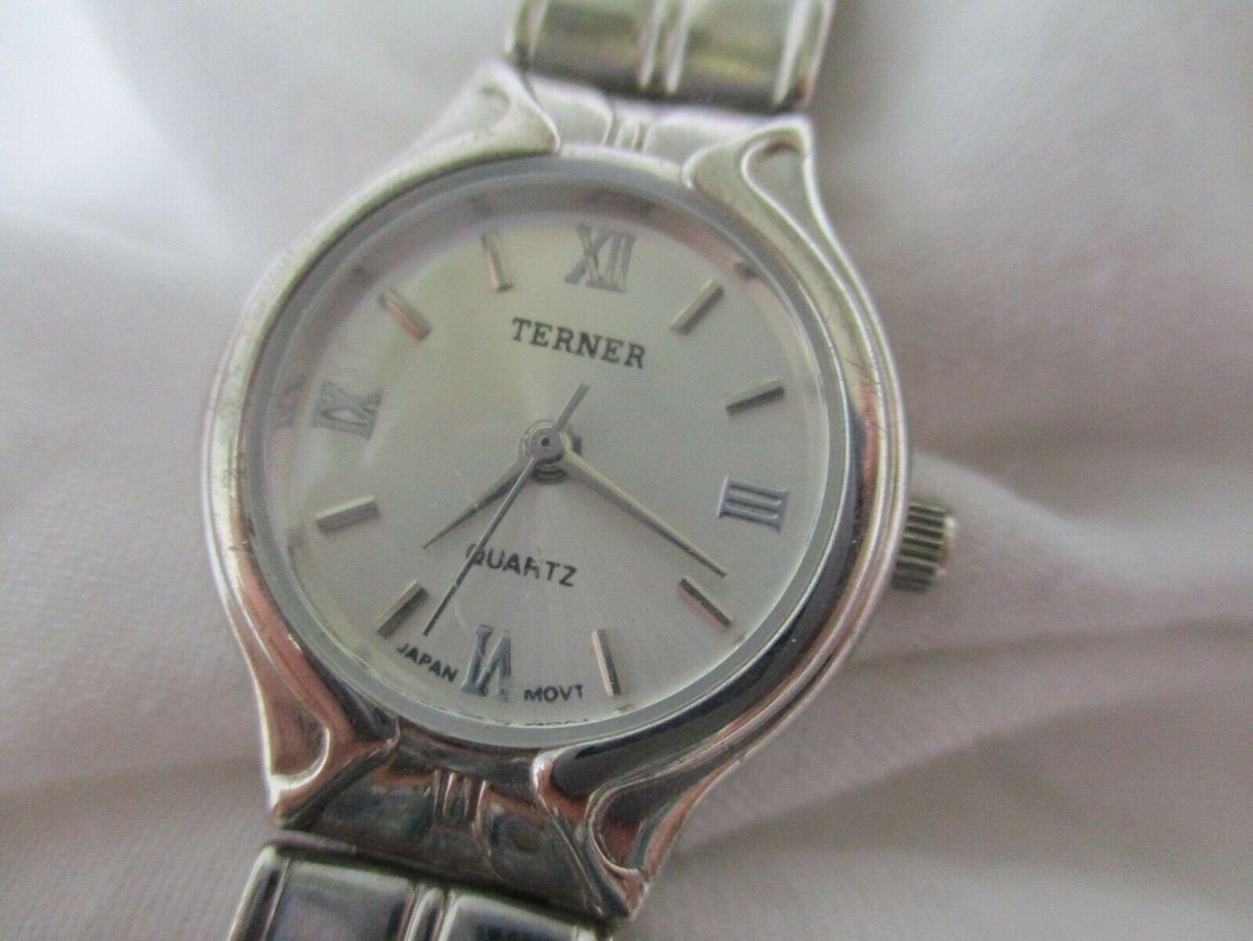 Terner Analog Watch with Silvertone Link Bracelet WORKING | Etsy
