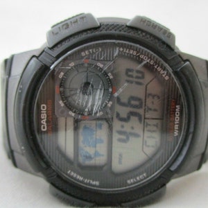 Casio 5 Alarms WR 100M Digital Watch Black Modern Stylish | Etsy