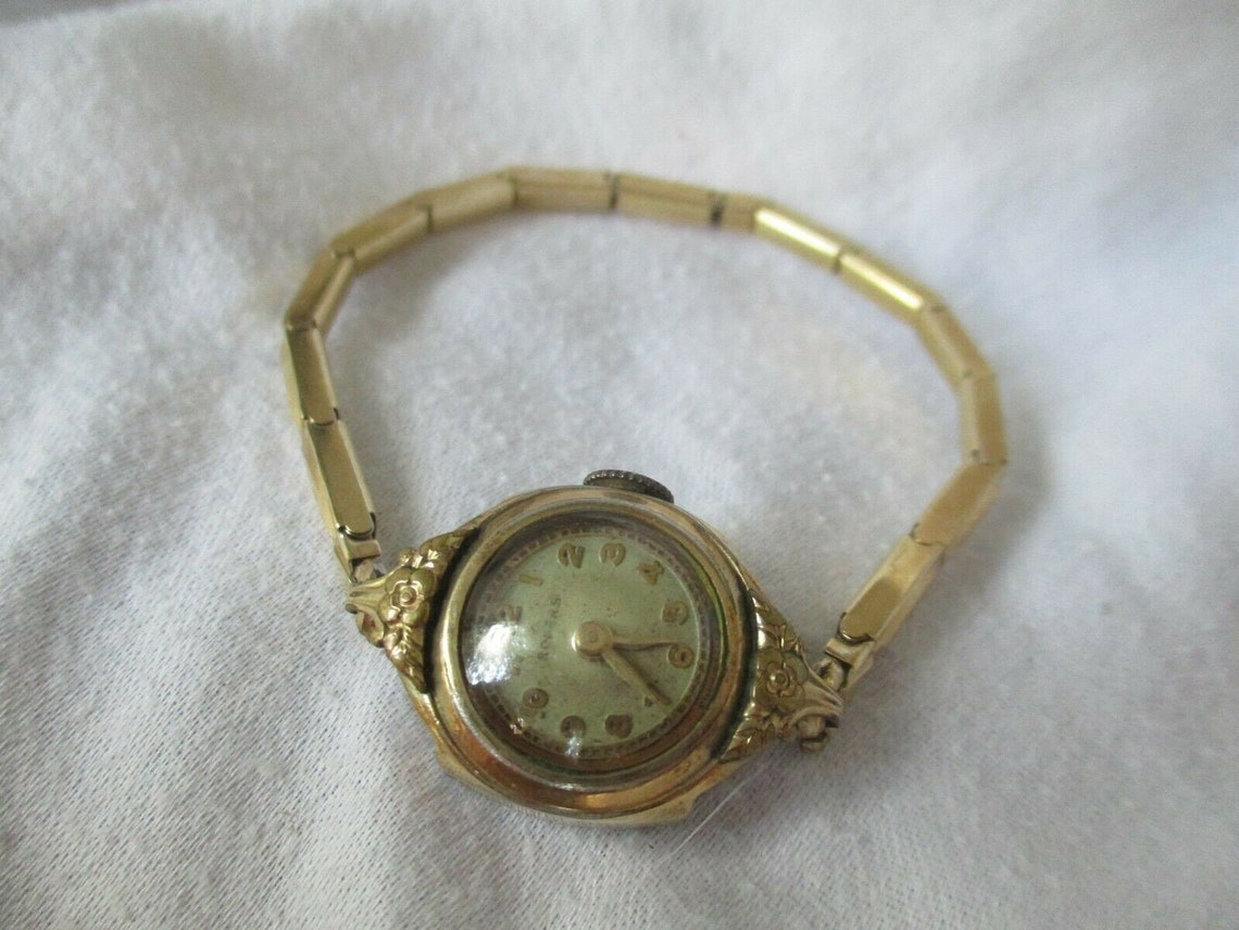 Vintage Rogers Swiss Made Watch Gold Toned Wind Up Mechanical Etsy