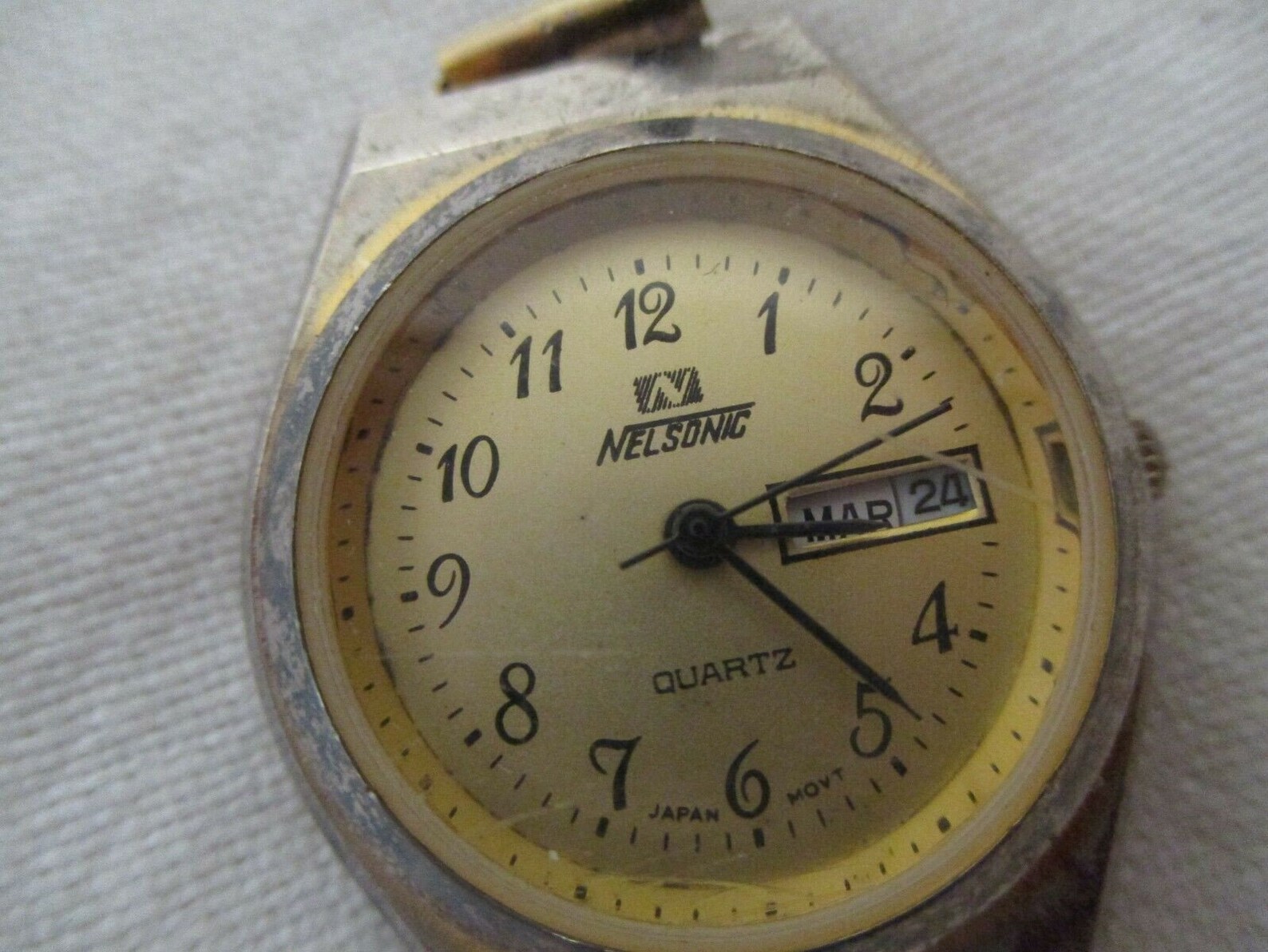 Nelsonic Gold Toned Wristwatch Etsy