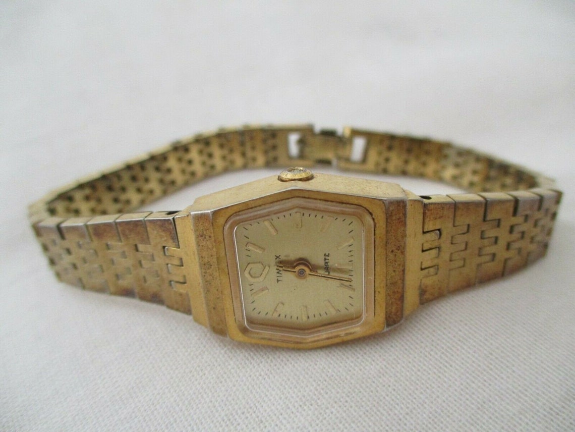Timex K Cell Gold Toned Women's Wristwatch Etsy