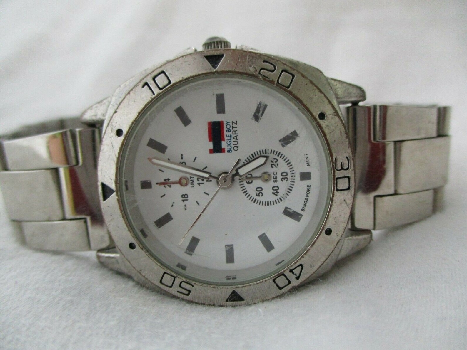 Bugle Boy 1977 Watch Silver Toned White Round Face Collectible Etsy