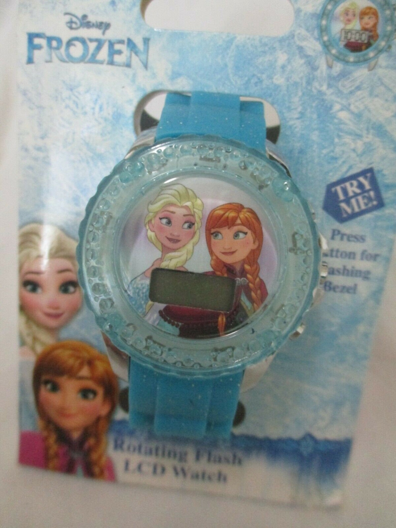 Disney Frozen Rotating Flash LCD Watch Elsa & Anna Blue In The Etsy