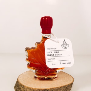 Pure Canadian Maple Syrup in Maple Leaf-Shaped Bottle - Artisanal, Sustainable, Exceptional Quality - Perfect Gift for Events