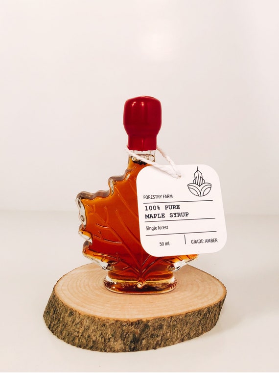 Pure Canadian Maple Syrup in Maple Leaf-shaped Bottle Artisanal,  Sustainable, Exceptional Quality Perfect Gift for Events 