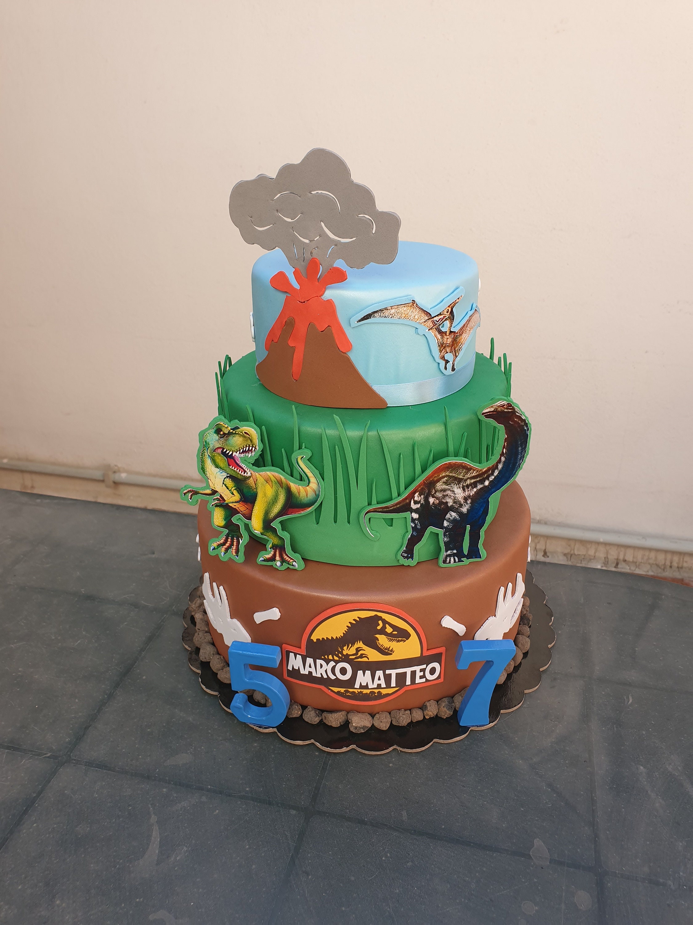 Decorazione Torta Dinosauri 6 Pezzi - Cake Topper Per Compleanno Bambini, Festa A Tema - Foto 9