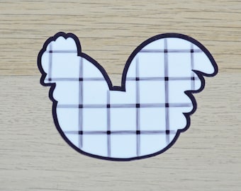 Plaid Painted Chicken Sticker
