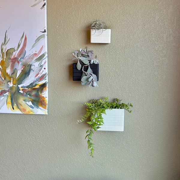Macetero de pared, bandeja de goteo, bonito colgador de plantas, regalo mínimo, soporte para plantas de sala de estar, bandeja oculta