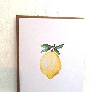 Aquarell Zitronen Karten | Schreibwaren | 4er-Set | Aquarell Drucke | Handgemalte Blanko-Karten mit Umschlägen | Grusskarten