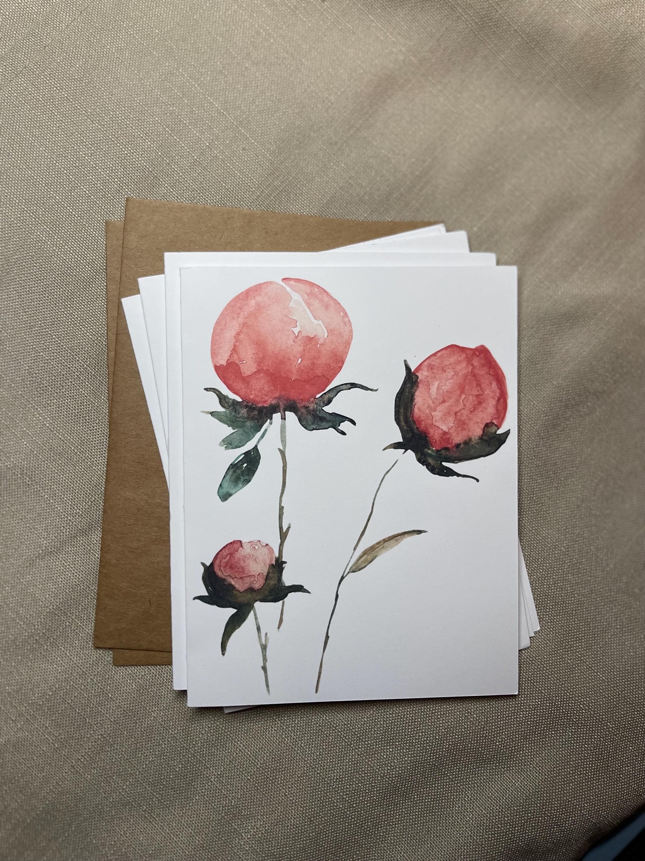 Watercolor Floral Cards | Hand Painted Greeting Cards, Set of 4 - Etsy