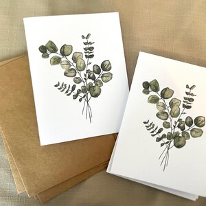 手作り水彩画ボタニカルグリーティングカード｜白紙ノートカード4枚セット