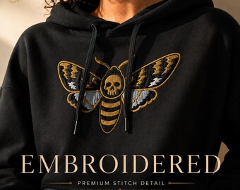 Sudadera corta con capucha Death's Head Hawkmoth, sudadera corta gótica para mujer, sudadera Bella Canvas 7502, sudadera Dark Academia