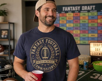 Camiseta de Comisionado de Fútbol Americano Fantasía / Regalo Divertido para Comisionado, Camiseta "Las Reglas Son las Reglas", Regalo para Él en el Día del Draft, Comisionado de Liga