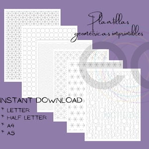 Printable paper. Patterns for coloring. Geometric template. Bullet journal paper. Printable bullet journal. Notebook. PDF. Circle patterns