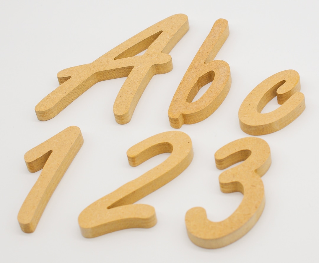 Handmade Wooden Script Letters and Numbers Nursery Wall Decor Kids Room ...
