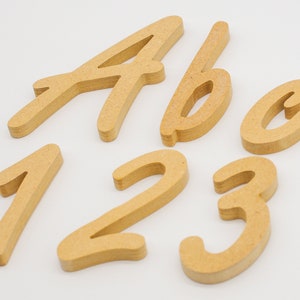 Handmade Wooden Script Letters and Numbers Nursery Wall Decor Kids Room Decor Craft Initials