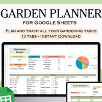 Garden Tracker Google Sheets Template Garden Planner Outdoor Gardening