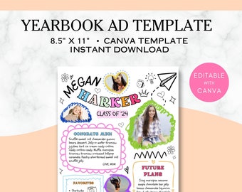Jahrbuch-Werbung Canva Vorlage, ganzseitige Senior-Jahrbuch-Werbevorlage, Senior-Werbung Jahrbuch-Vorlage Canva, Jahrbuch-Werbung-Vorlage ganzseitig Senior