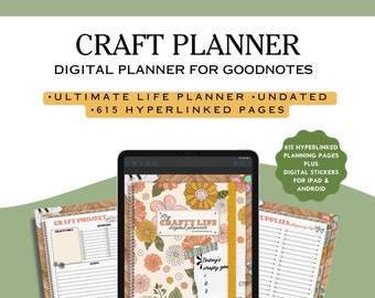 Craft Planner, Craft Project Organizer, Hobby Planner, Craft Organization, Sewing Organizer, Handmade Craft Business Planner,Digital Planner