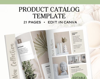 Wholesale Product Catalog Template, Editable Holiday Gift Guide Canva Template, Product Catalog Template, Christmas Catalog Template