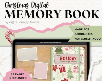 Christmas Digital Memory Book, GoodNotes Planner, Memory Keeping Album, Digital Christmas Planner, iPad Scrapbook, Holiday Memory Book
