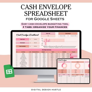 Bargeldumschlag-Kalkulationstabelle, Budget-Kalkulationstabelle Bargeldumschlag, Bargeldumschlag-Aufschlüsselung, Google Sheets Budget, Monat für Monat Budget Google Sheet