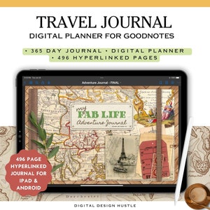 Ultimate Travel Journal, Digital Travel Planner, Travel Scrapbook, Digital Trip Planner, Travel Diary, Vacation Planner, Travel Checklist