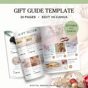 Christmas Gift Guide Template, Christmas Catalog Template, Holiday Gift Guide Canva Template, Canva Gift Guide Template, LTK Template