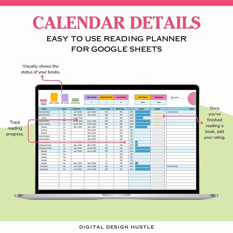 Google Sheets Reading Tracker, Book Series Tracker Google Sheetsbook ...