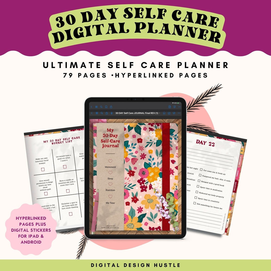 30 Day Self Care Journal, Self Care Journal Ipad, Digital Self Care ...