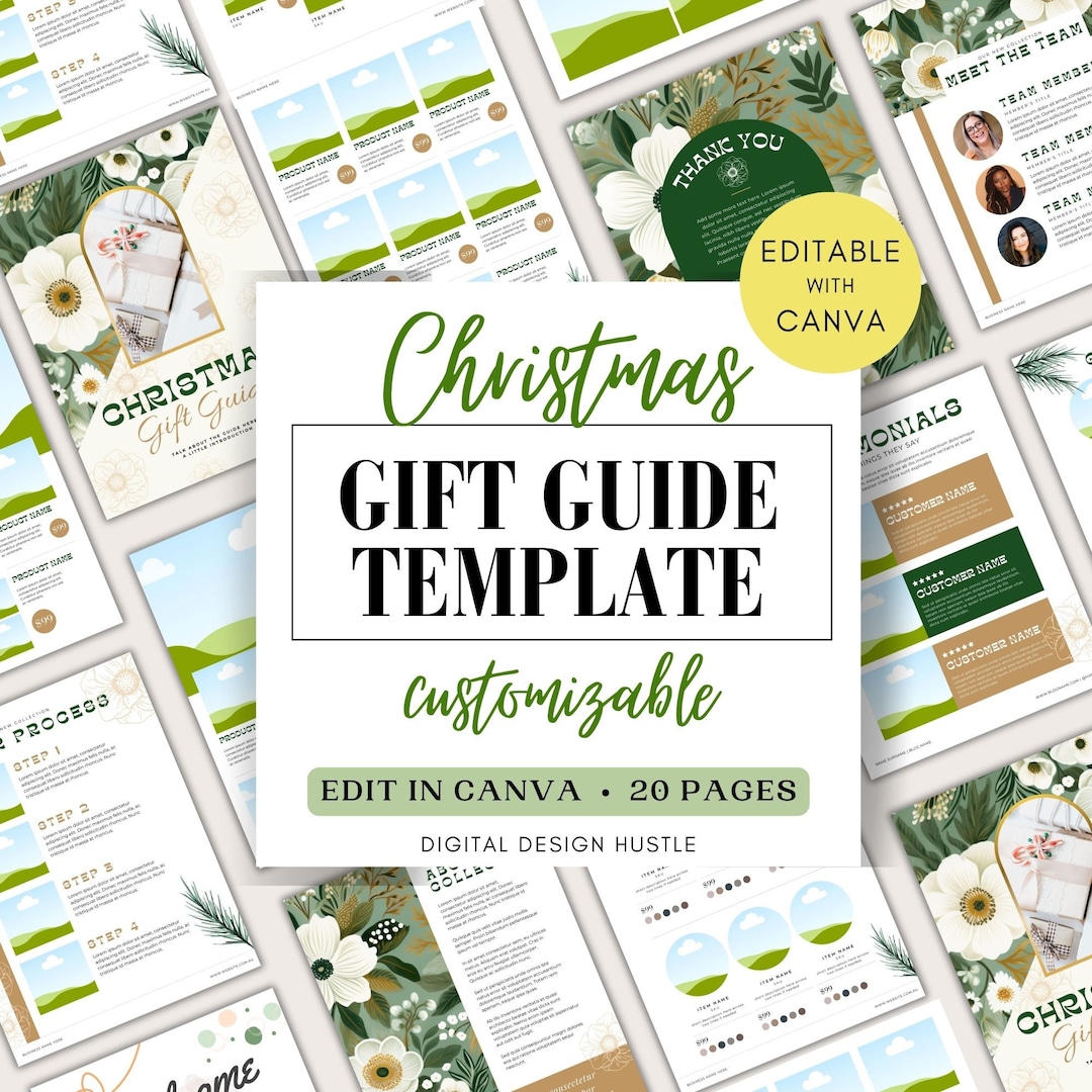 Christmas Gift Guide Template, Catalog Template, Editable Holiday Gift Christmas Gift Guide Template, Catalog Template, Editable Holiday Gift