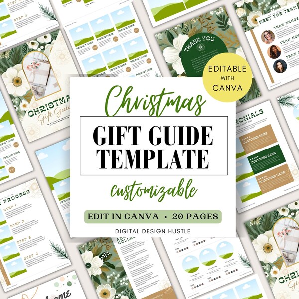 Christmas Gift Guide Template, Catalog Template, Editable Holiday Gift Guide Template, Canva Gift Guide Template, LTK Template