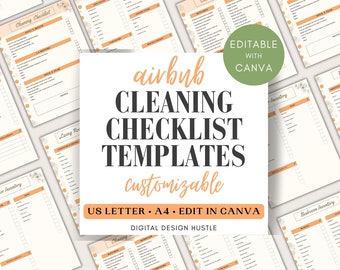 Airbnbs städchecklista PDF, Airbnb-värdpaket, Airbnbs städomsättningschecklista, Utskrivbar städchecklista Airbnb