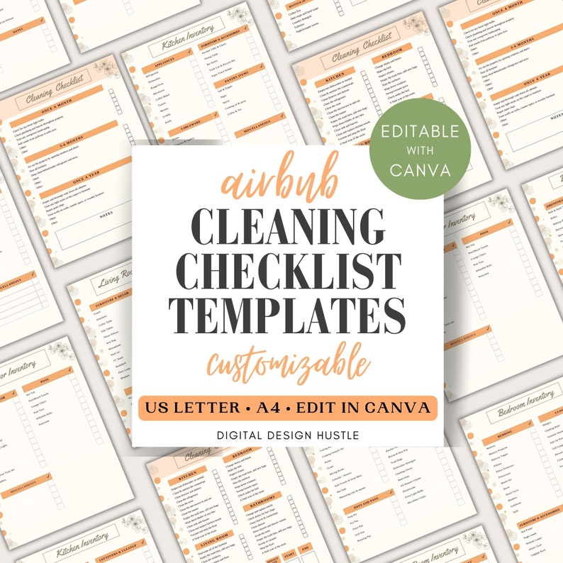 Printable Airbnb Cleaning Checklist PDF, Airbnb Host Bundle, Airbnb