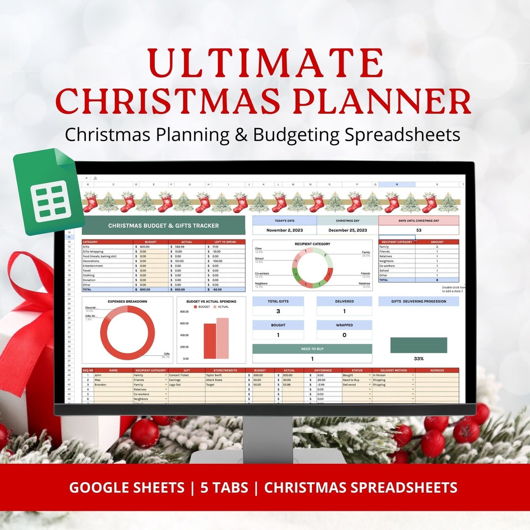 Christmas Planner Spreadsheet Google Sheets, Christmas Gift Spreadsheet Christmas Planner Spreadsheet Google Sheets, Christmas Gift Spreadsheet