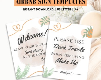 Airbnb Signs, Airbnb Sign Bundle, Airbnb Template PDF, Airbnb Welcome Sign, Airbnb Flyer Template, Airbnb Host Bundle, Airbnb House Rules,