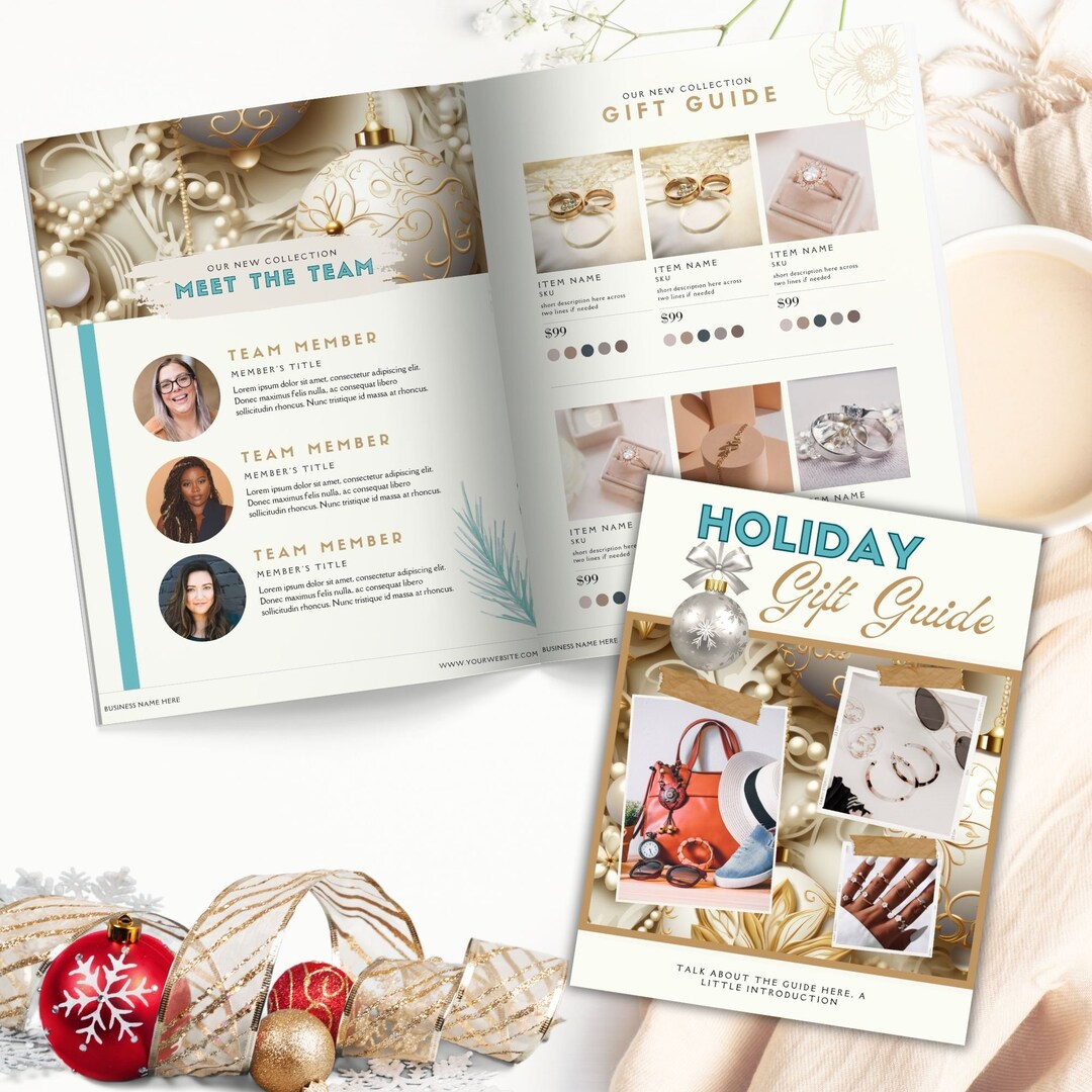 Christmas Gift Guide Template, Catalog Template, Editable Holiday Gift Christmas Gift Guide Template, Catalog Template, Editable Holiday Gift