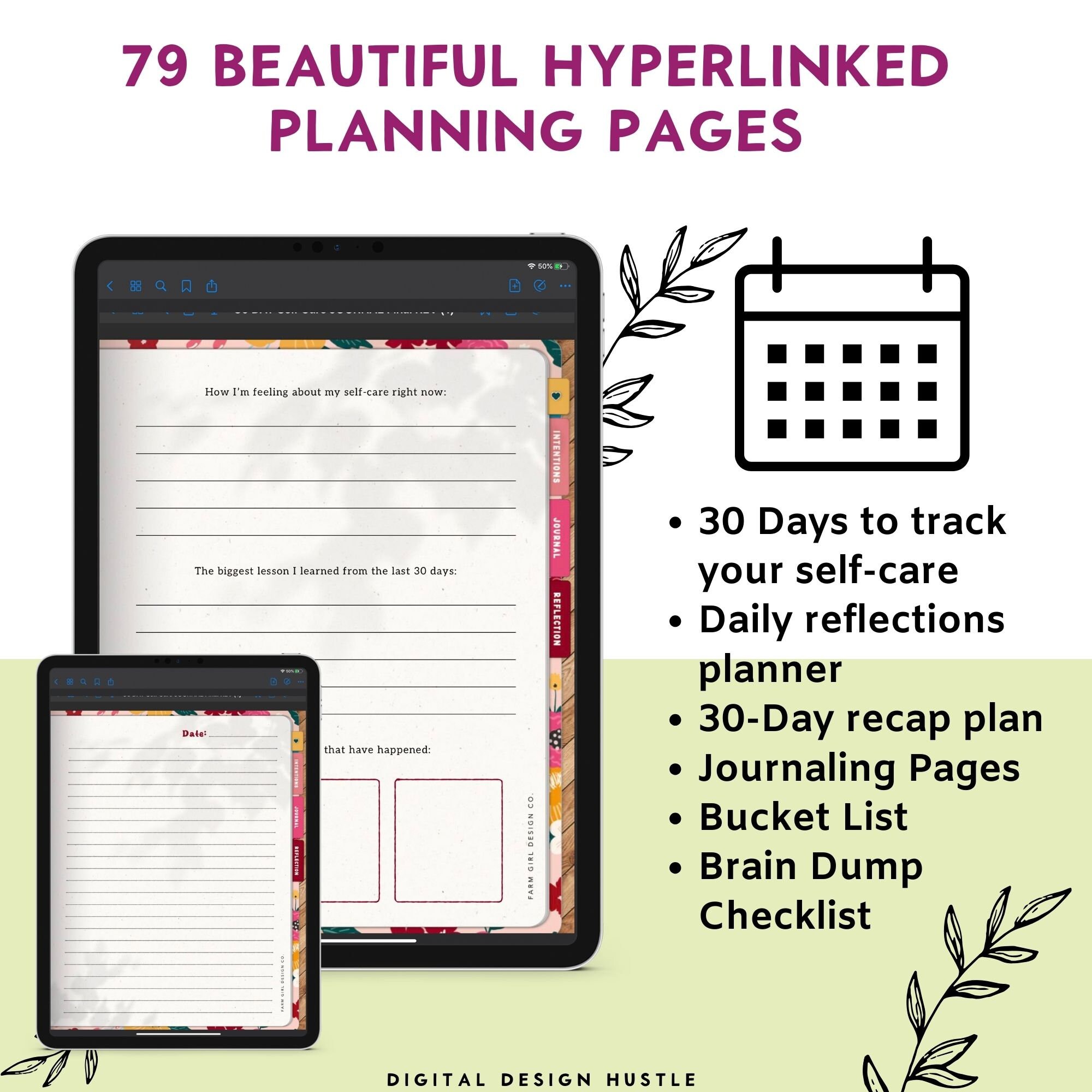 30 Day Self Care Journal, Self Care Journal Ipad, Digital Self Care ...