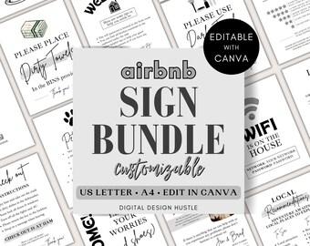 Airbnb Signs, Airbnb Sign Bundle Canva, Airbnb Template, Airbnb Welcome Sign, Airbnb Flyer Template, Airbnb Host Bundle, Airbnb Welcome Sign