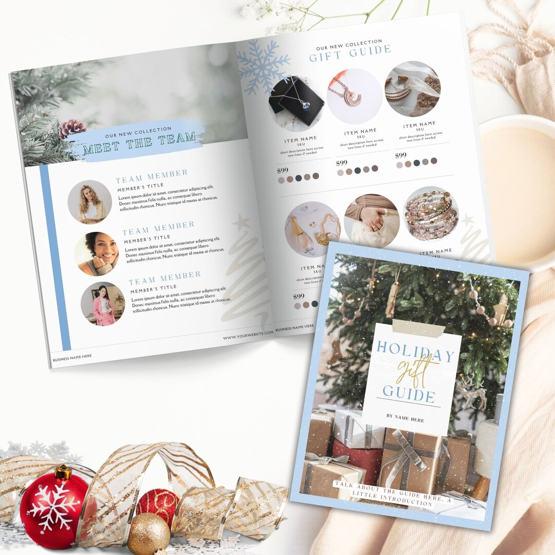 Christmas Gift Guide Template Catalog Template Editable Etsy