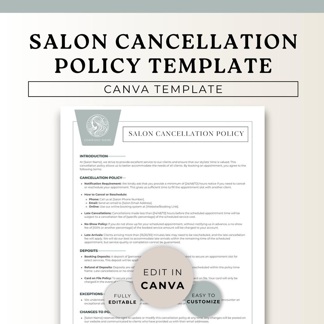 Image 5 for Salon Cancellation Policy Template