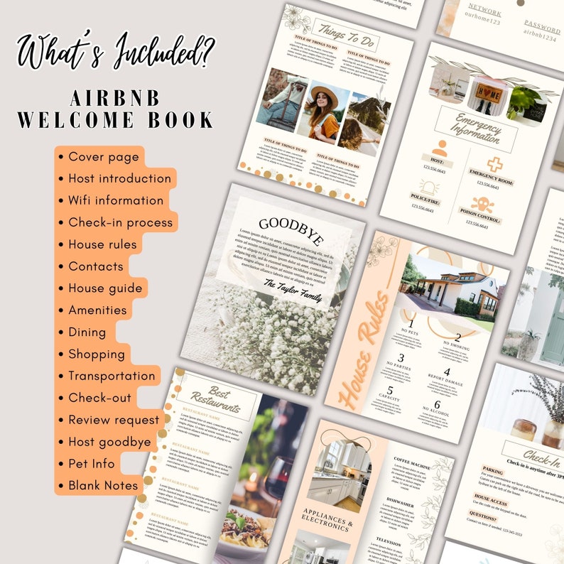 Airbnb Welcome Book Binder Airbnb Guest Binder Airbnb Guidebook Airbnb Welcome Book Binder Airbnb Guest Binder Airbnb Guidebook