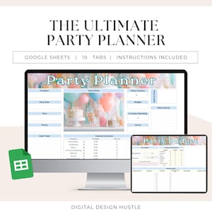 Spreadsheet digitale evenementplanner, Google Spreadsheets-verjaardagplanner, spreadsheet feestplanning, spreadsheet planning verjaardagsfeestje